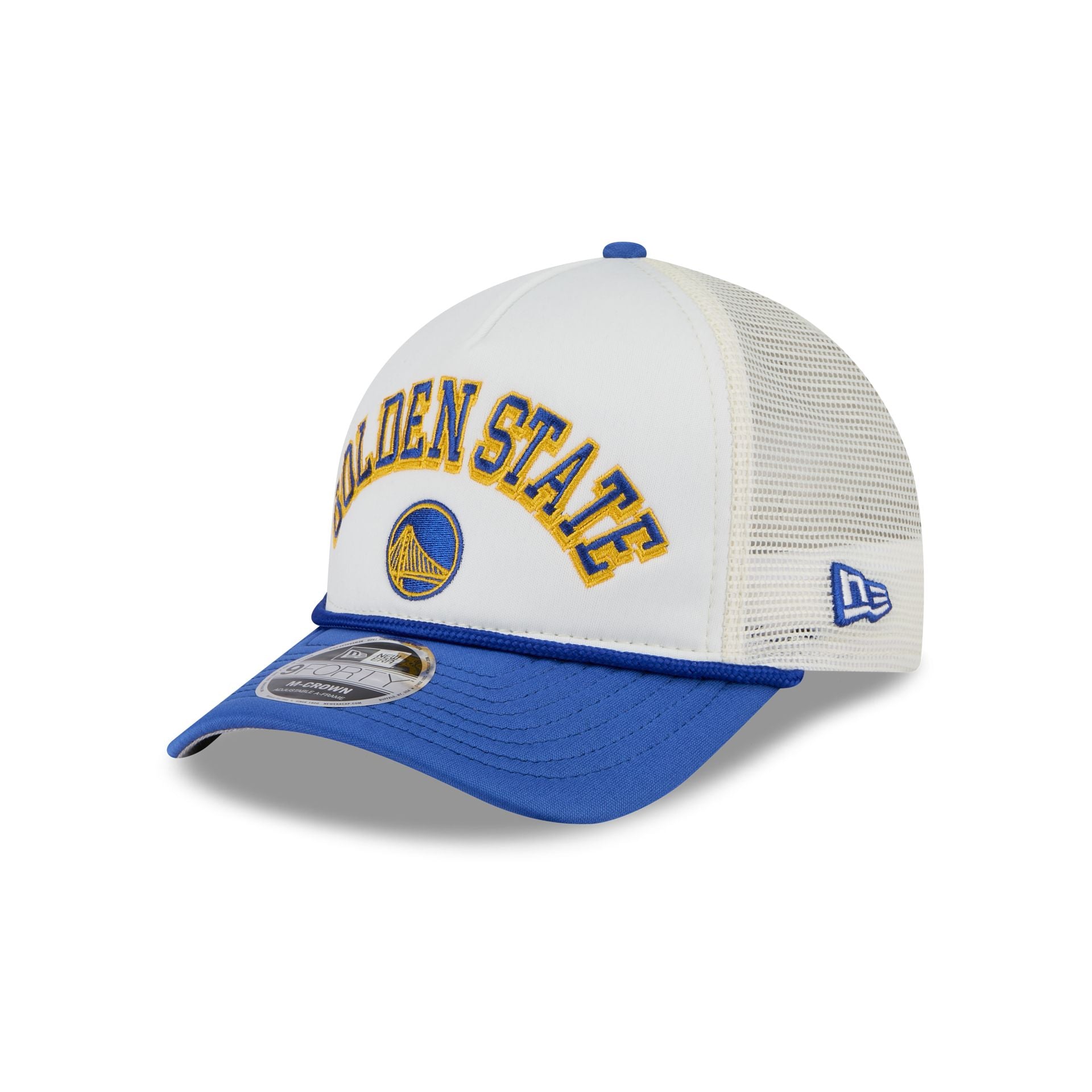 Golden State Warriors Chrome Arch 9FORTY M-Crown A-Frame Trucker Hat