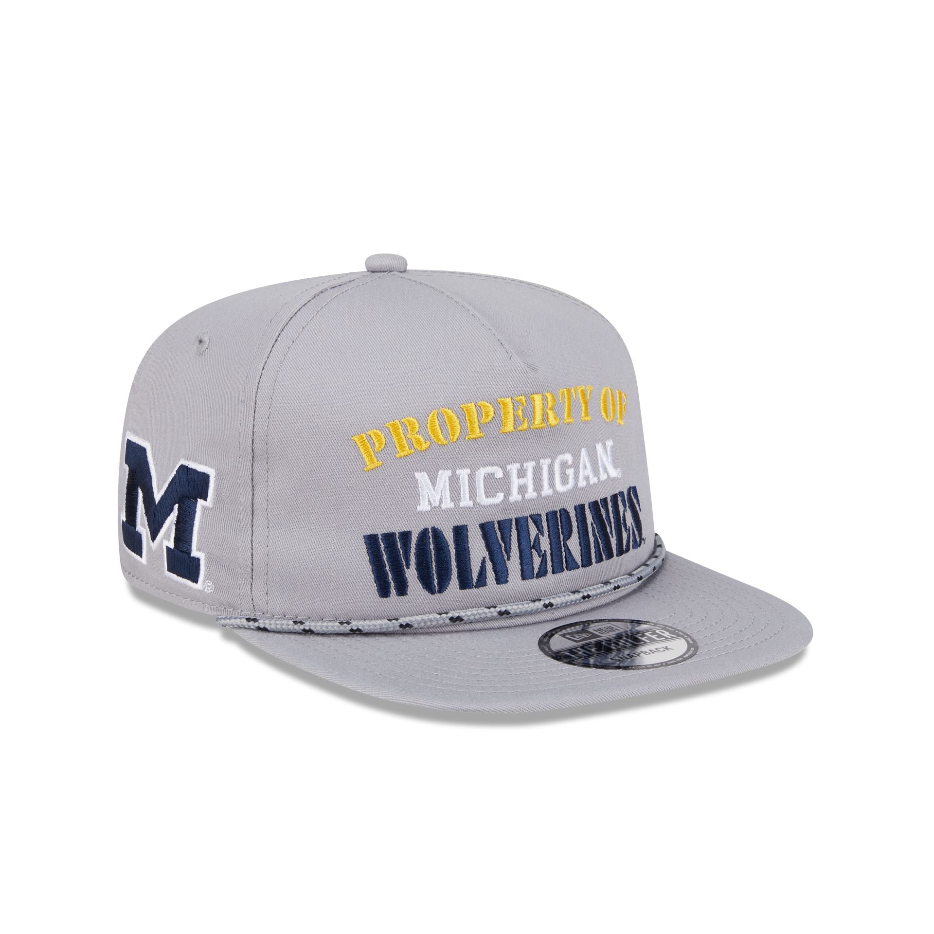 Michigan Wolverines Vintage Gray Rope Golfer Hat