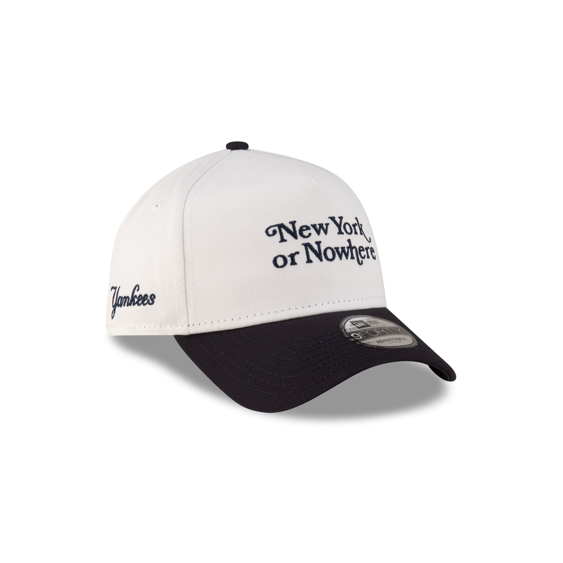 New York or Nowhere x New York Yankees White Wordmark 9FORTY A-Frame S