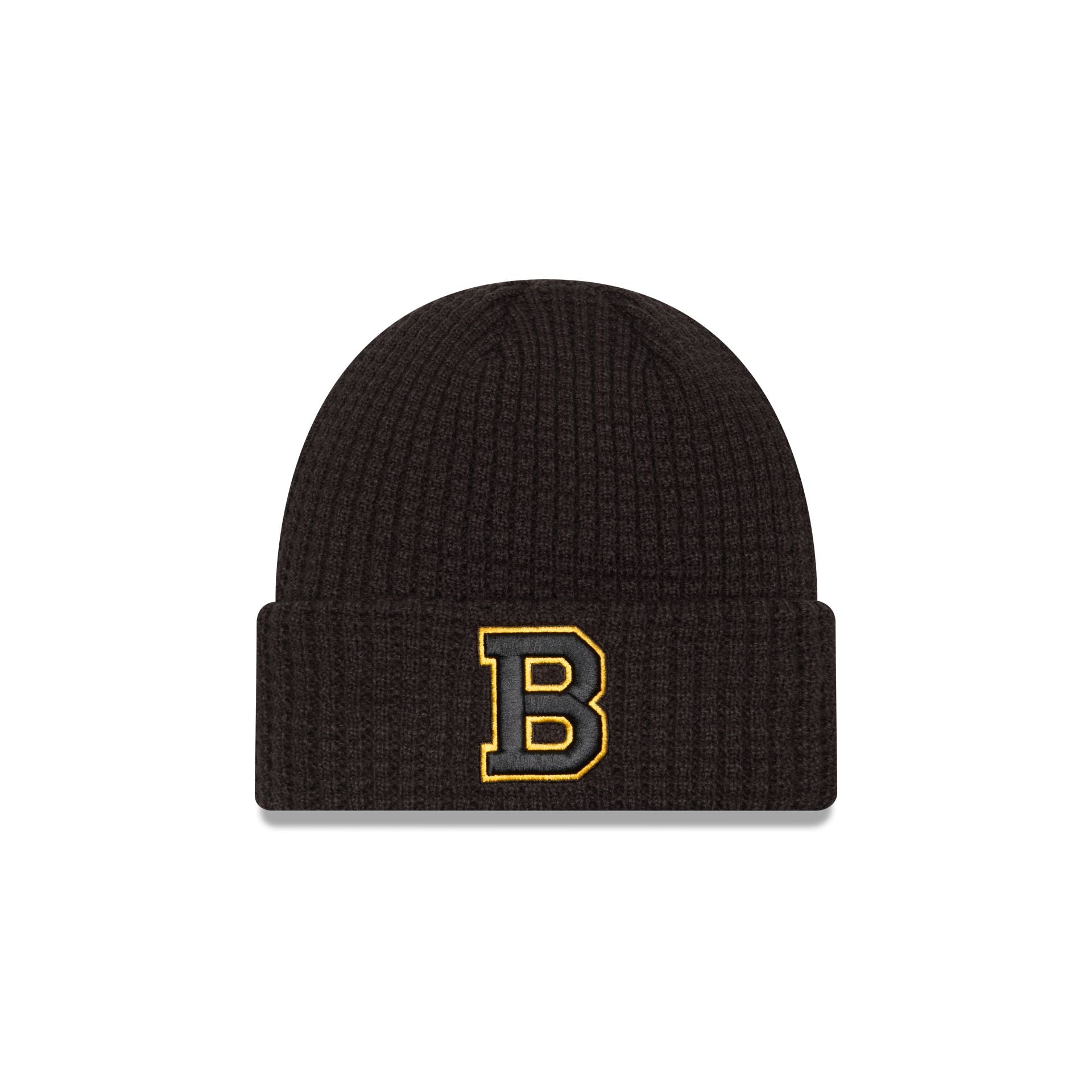 Boston Bruins Black Waffle Knit Beanie Hat