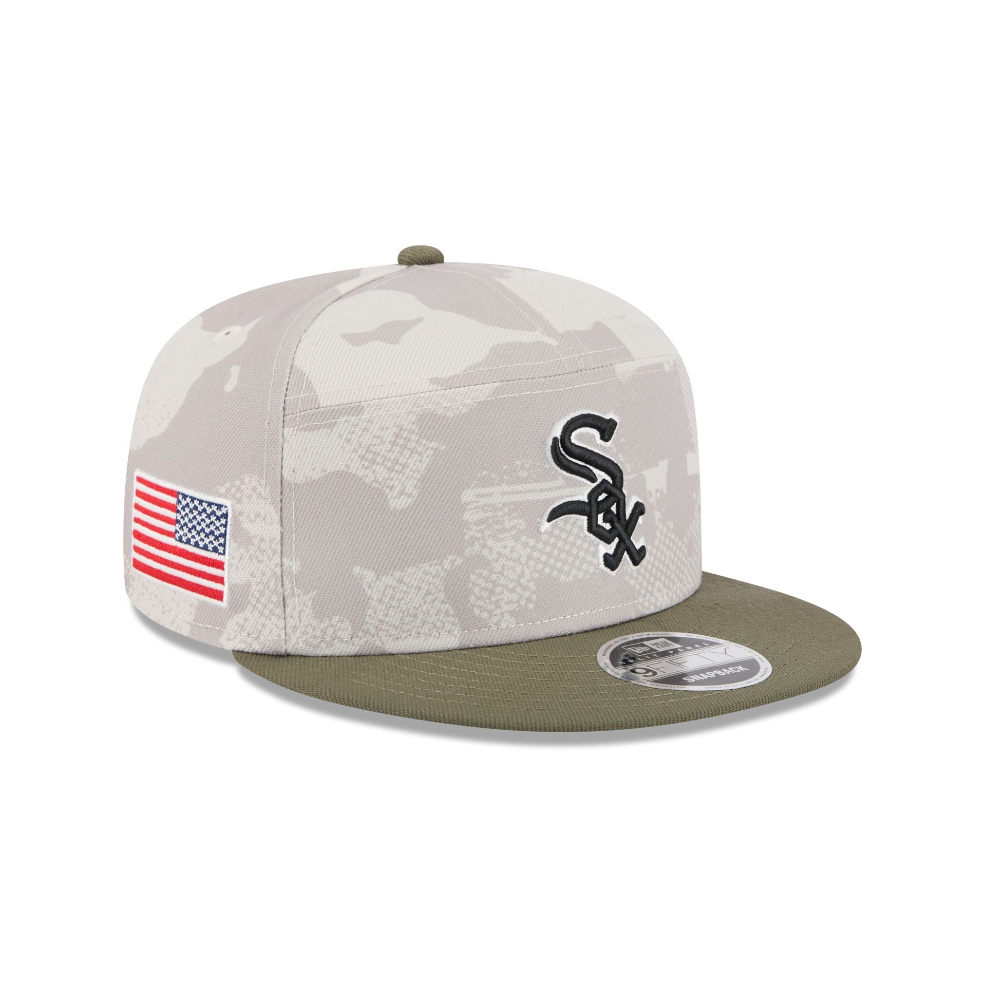 Chicago White Sox Armed Forces Day 2025 Split Panel 9FIFTY Snapback Ha