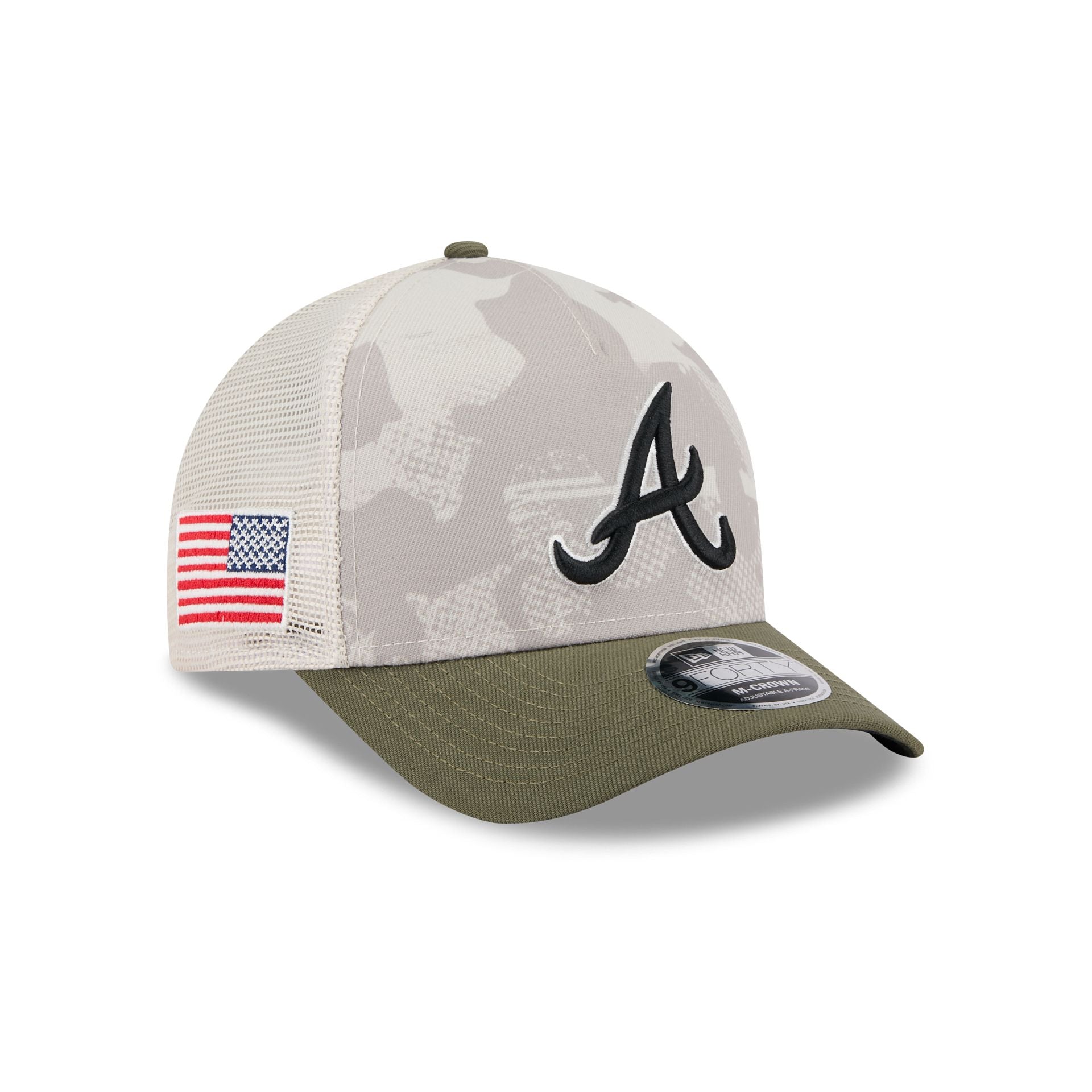 Atlanta Braves Armed Forces Day 2025 9FORTY M-Crown A-Frame Trucker Ha