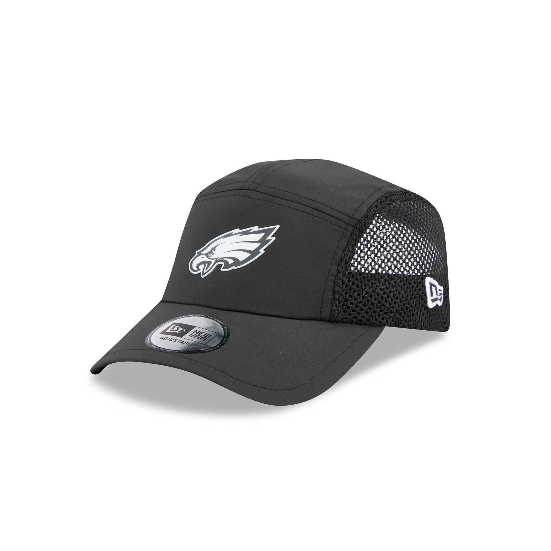 Philadelphia Eagles Black Poly Runner Adjustable Hat