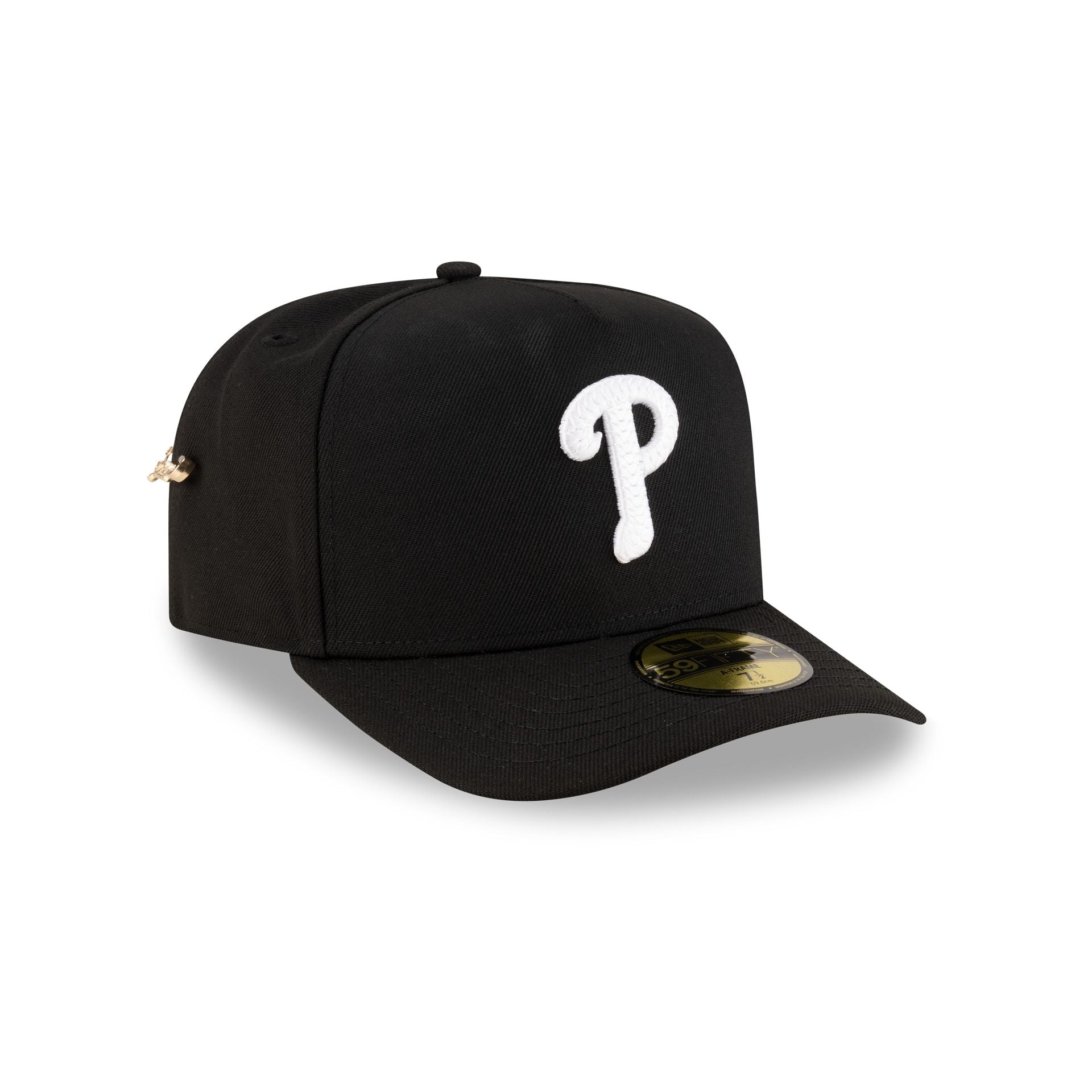 Philadelphia Phillies Black Script Safety Pin 59FIFTY A-Frame Fitted H