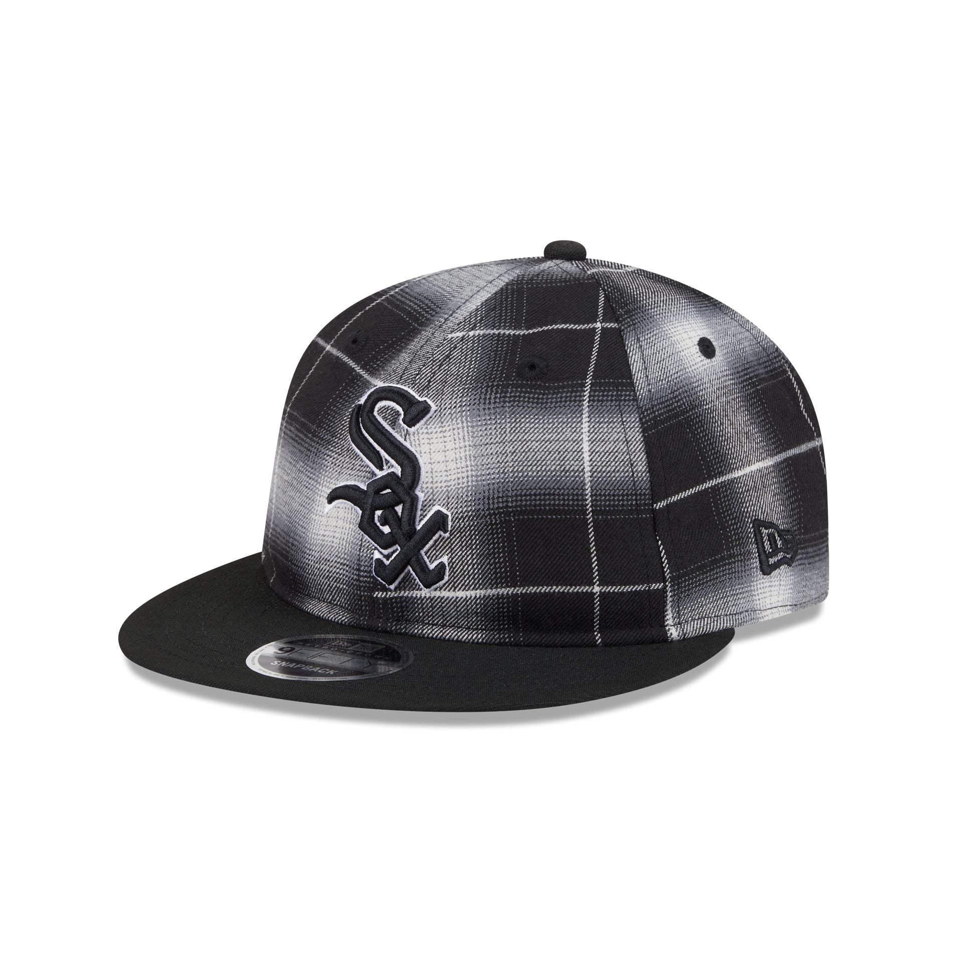Chicago White Sox Black and White Plaid Retro Crown 9FIFTY Snapback Ha