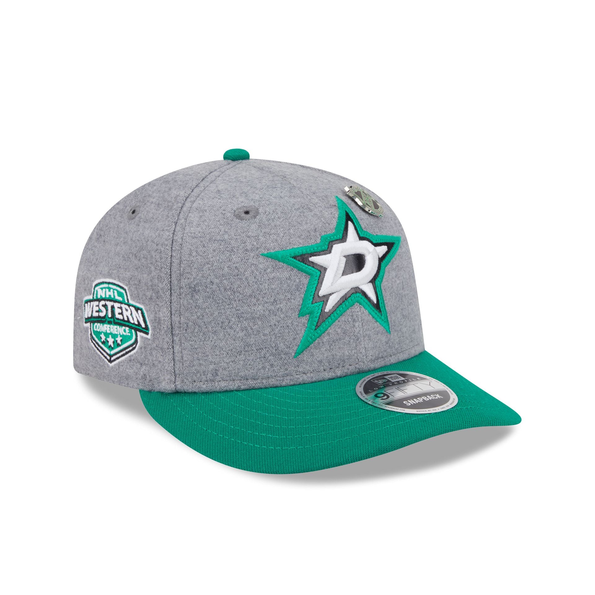 Dallas Stars Heather Gray Wool Low Profile 9FIFTY Snapback Hat