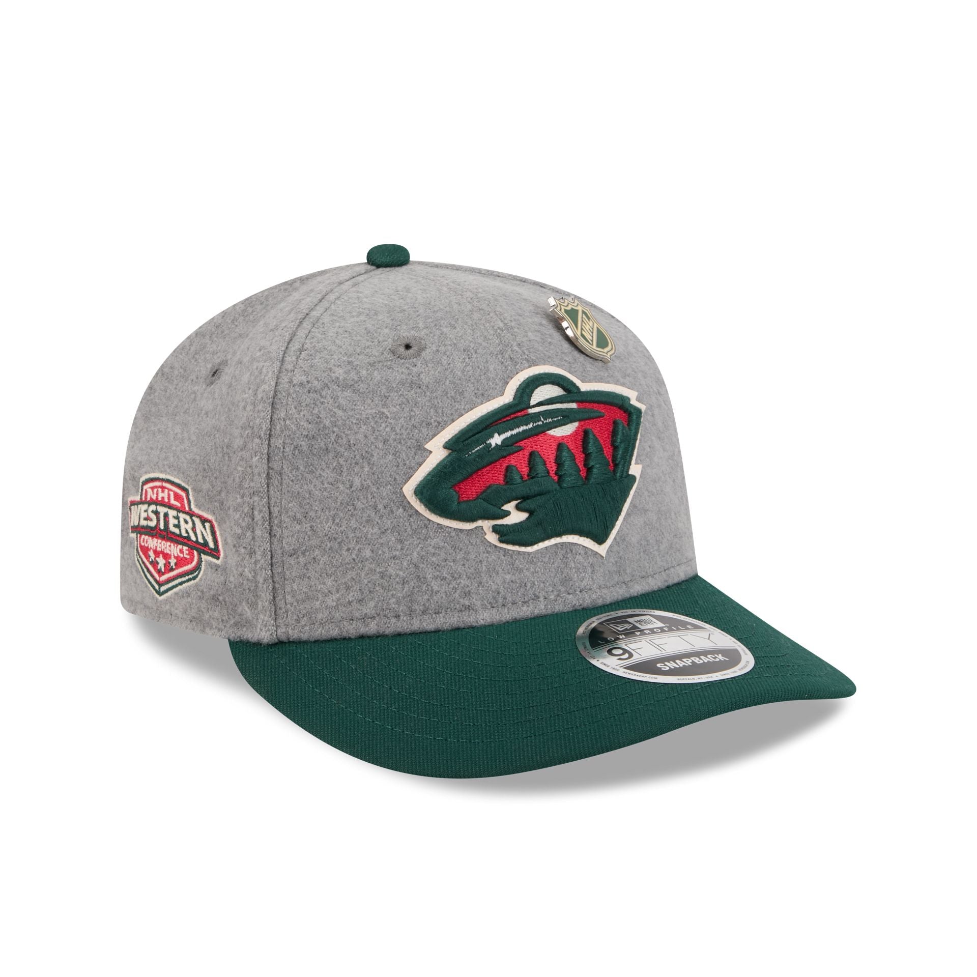 Minnesota Wild Heather Gray Wool Low Profile 9FIFTY Snapback Hat