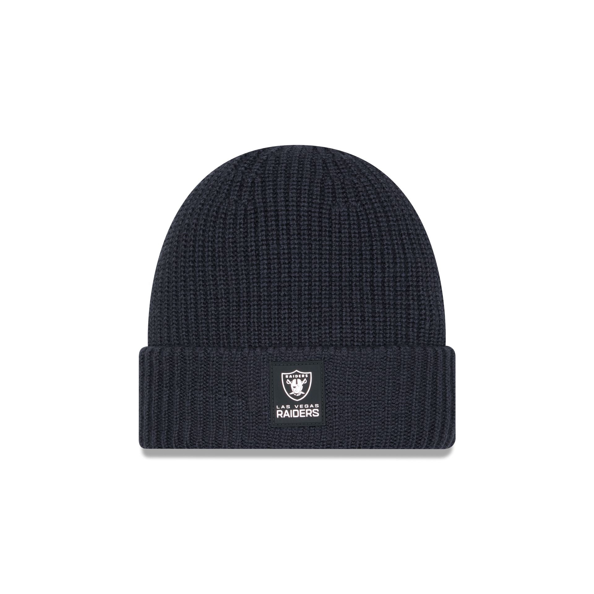 Las Vegas Raiders 2025 Sideline Cold Weather Steel Clouds Cuff Knit Be