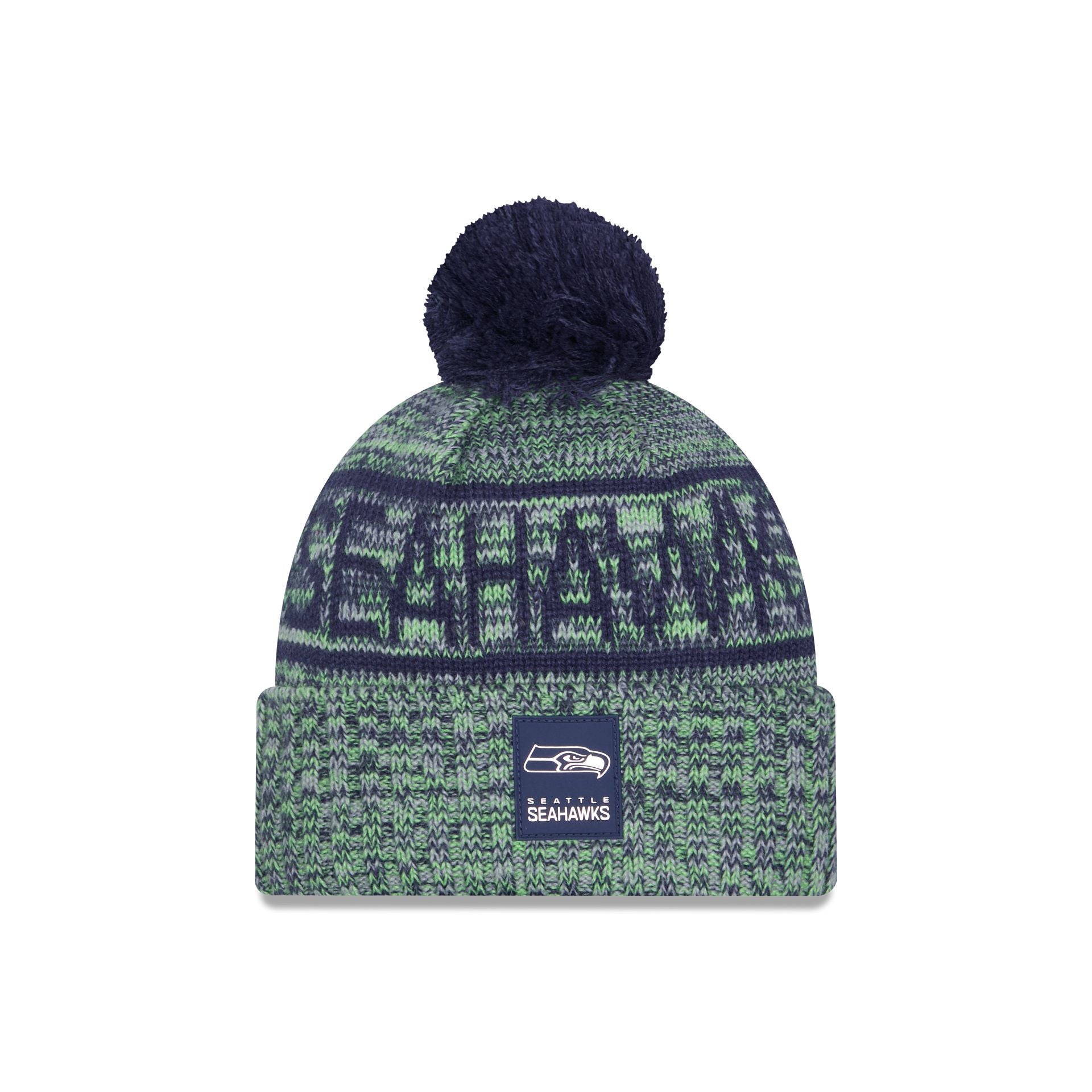 Seattle Seahawks 2025 Sideline Cold Weather Pom Knit Hat