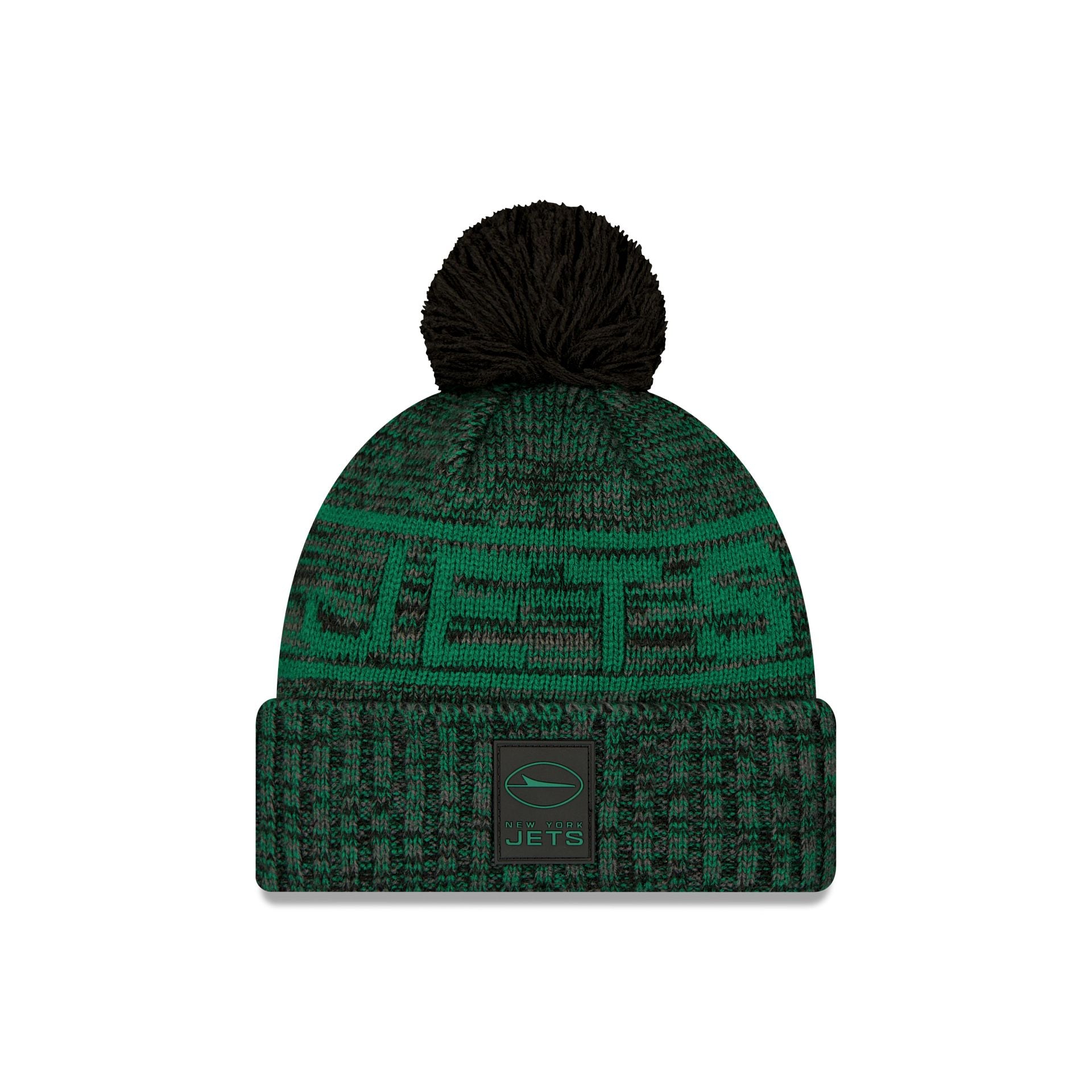 New York Jets 2025 Sideline Cold Weather Black Pom Knit Hat