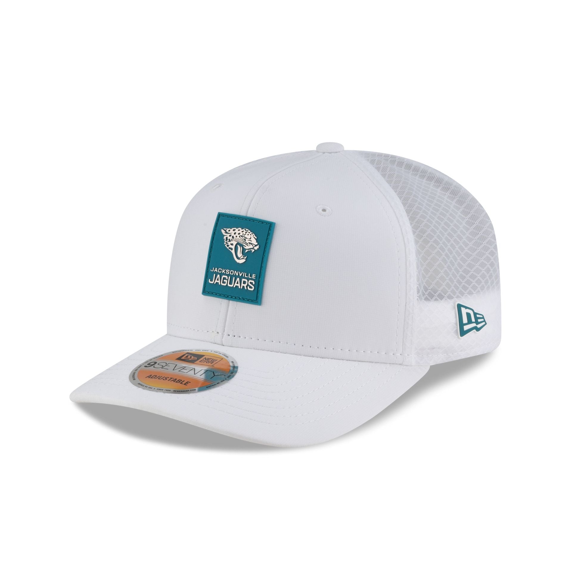 Jacksonville Jaguars 2025 Sideline Hot Weather White 9SEVENTY Trucker