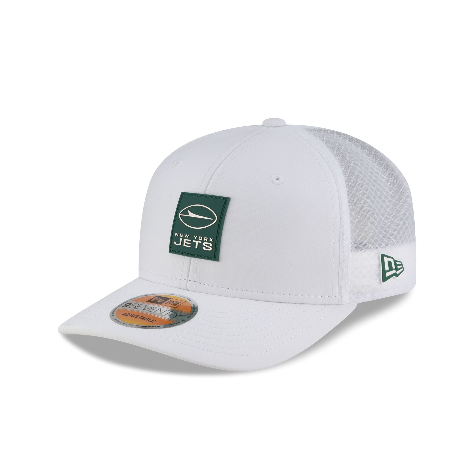 New York Jets 2025 Sideline Hot Weather White 9SEVENTY Trucker Hat