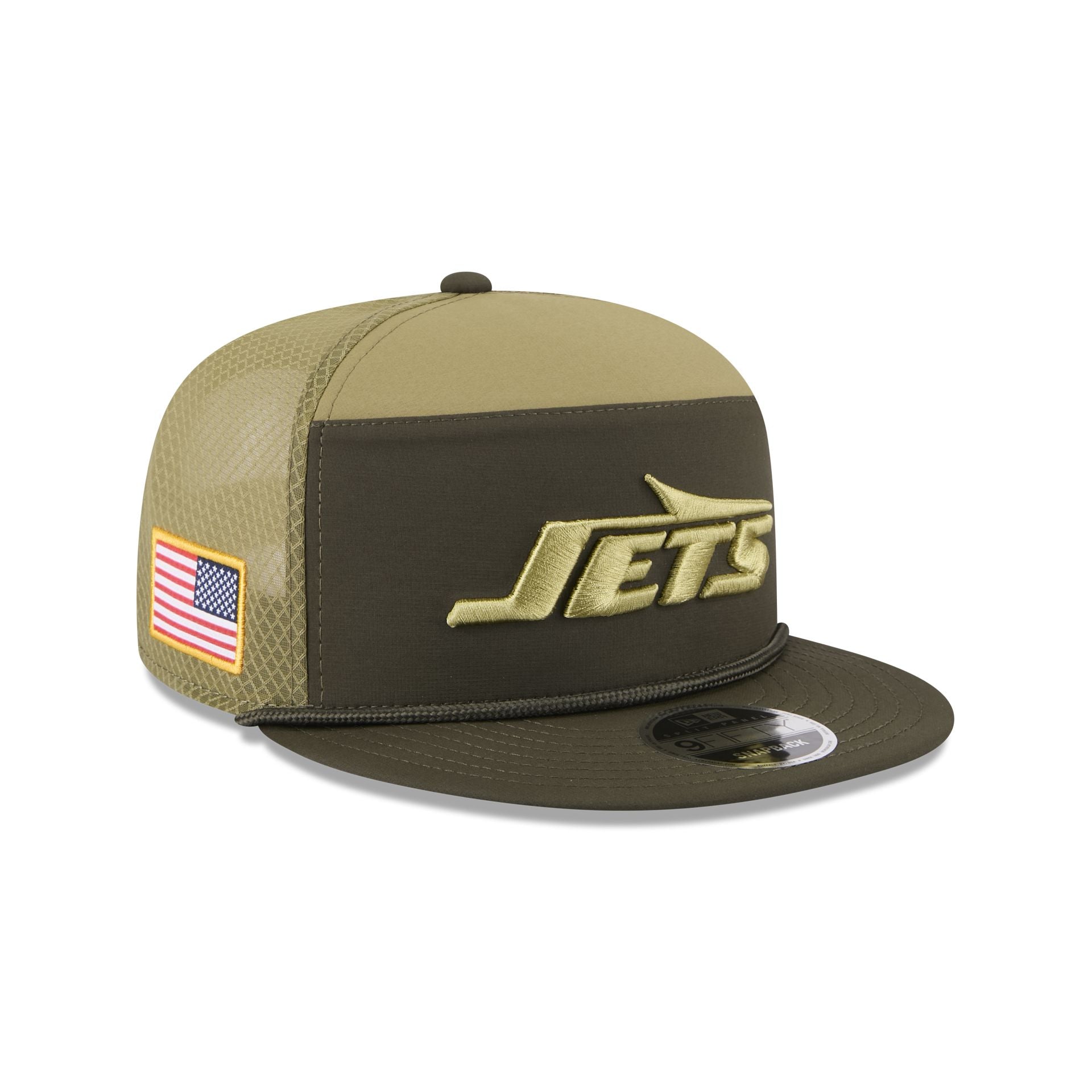 New York Jets 2025 Salute to Service Split Panel 9FIFTY Trucker Hat