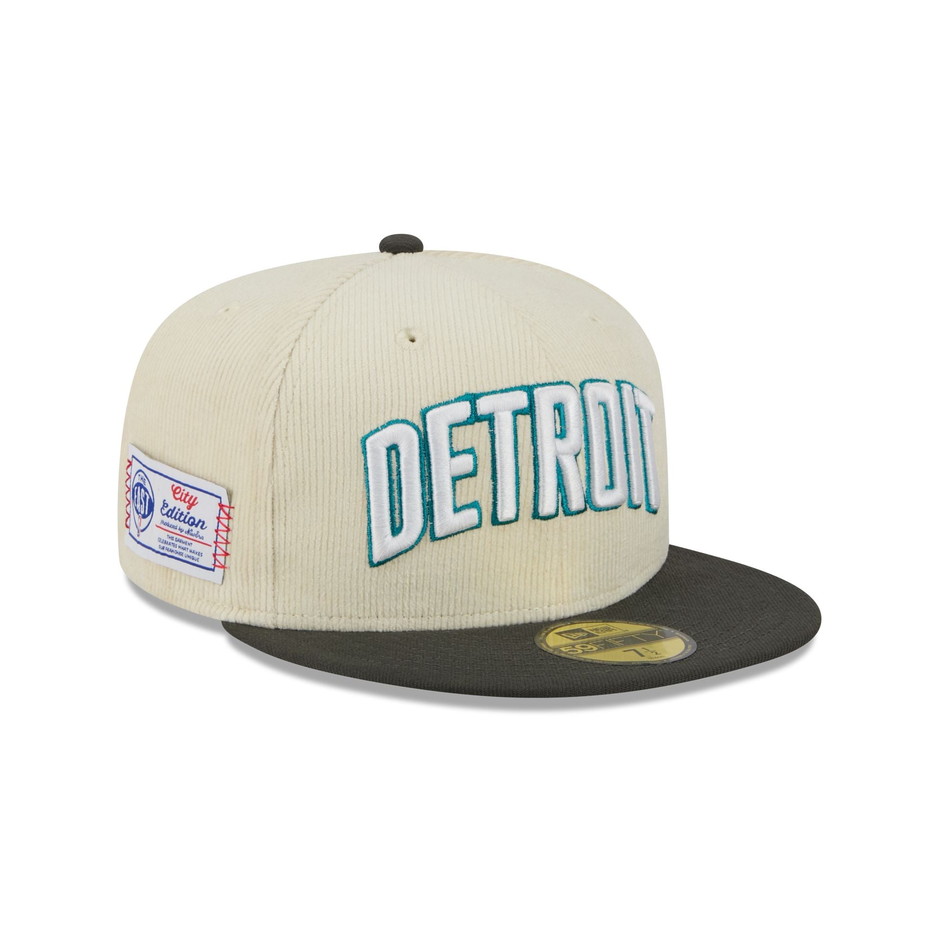 Detroit Pistons 2025 City Edition Chrome White Corduroy 59FIFTY Fitted
