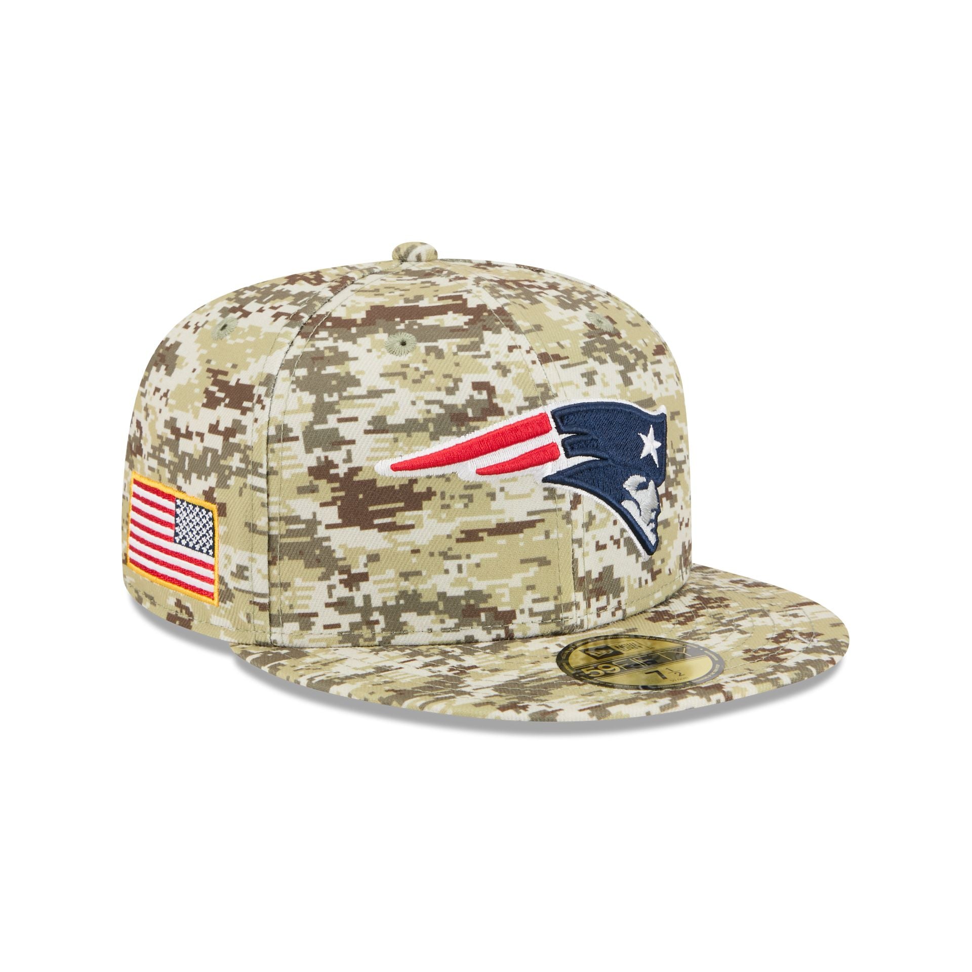 New England Patriots 2025 Salute to Service Fan Gear 59FIFTY Fitted Ha