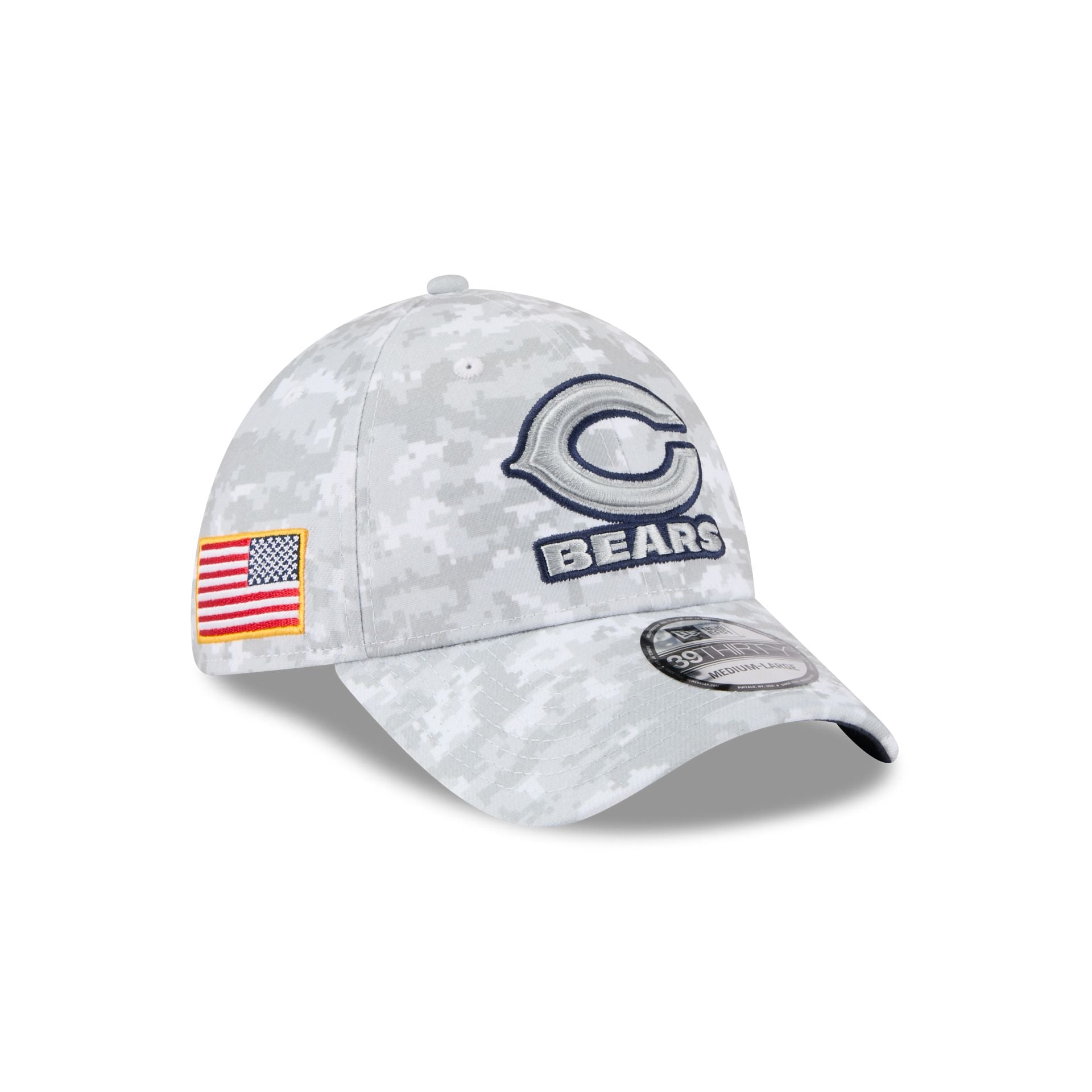 Chicago Bears 2025 Salute to Service Fan Gear 39THIRTY Stretch Fit Hat