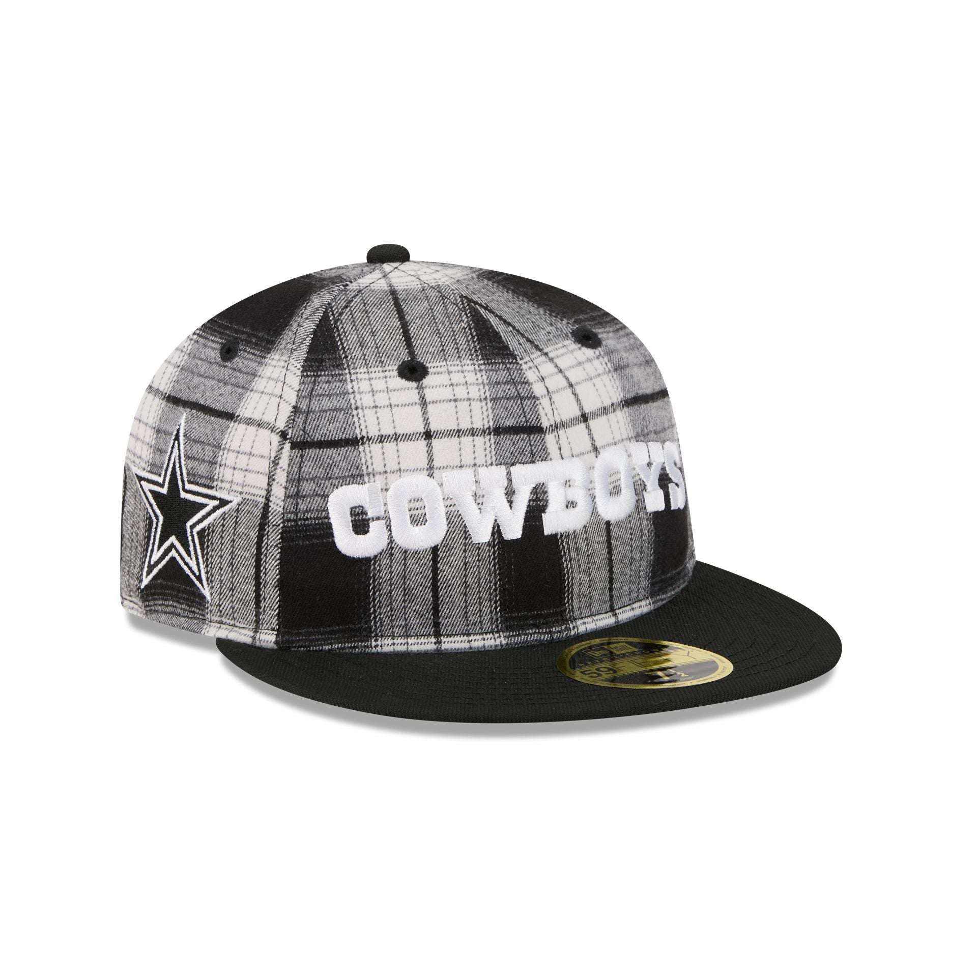 Dallas Cowboys Grunge Plaid Retro Crown 59FIFTY Fitted Hat