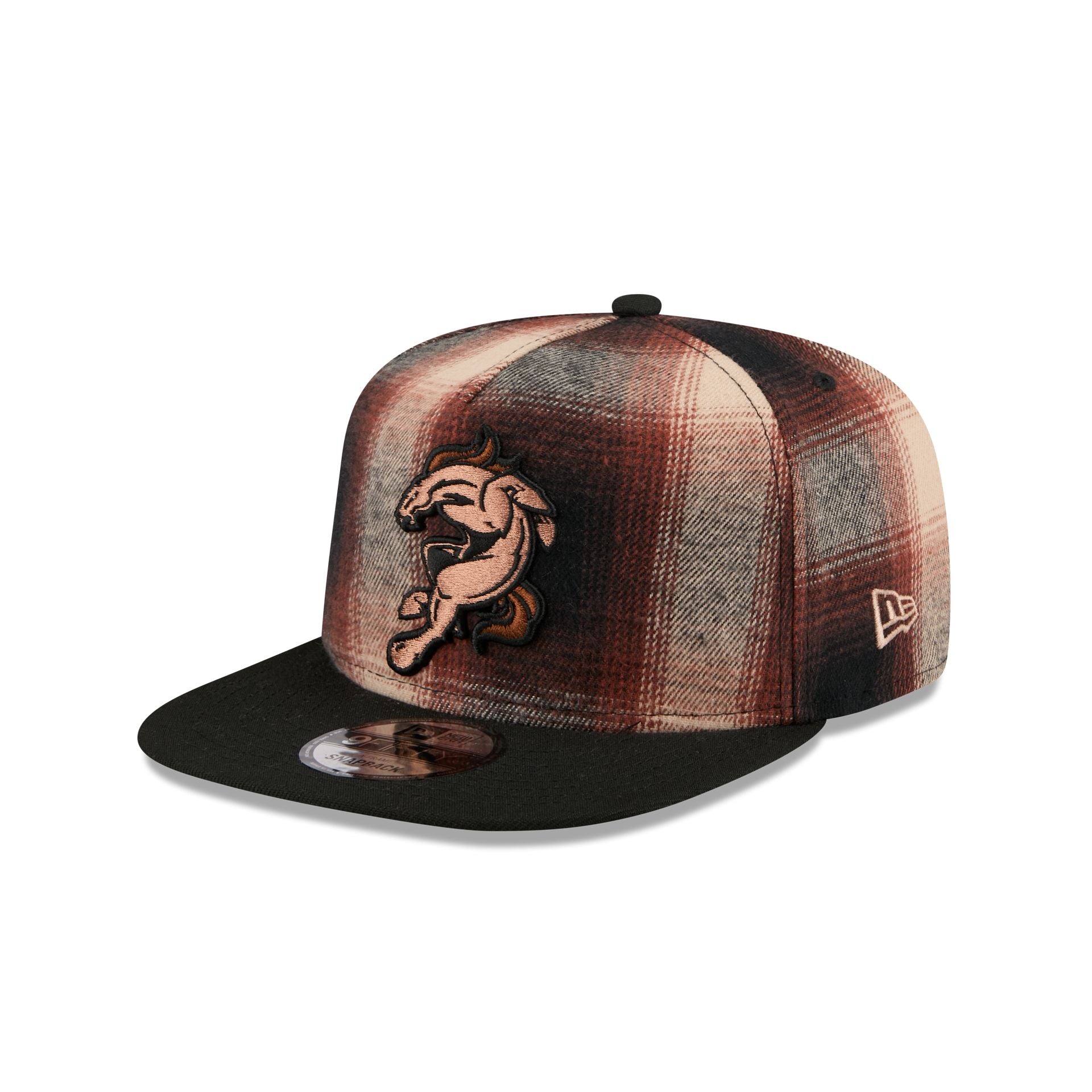 Denver Broncos Grunge Plaid 9FIFTY A-Frame Adjustable Hat