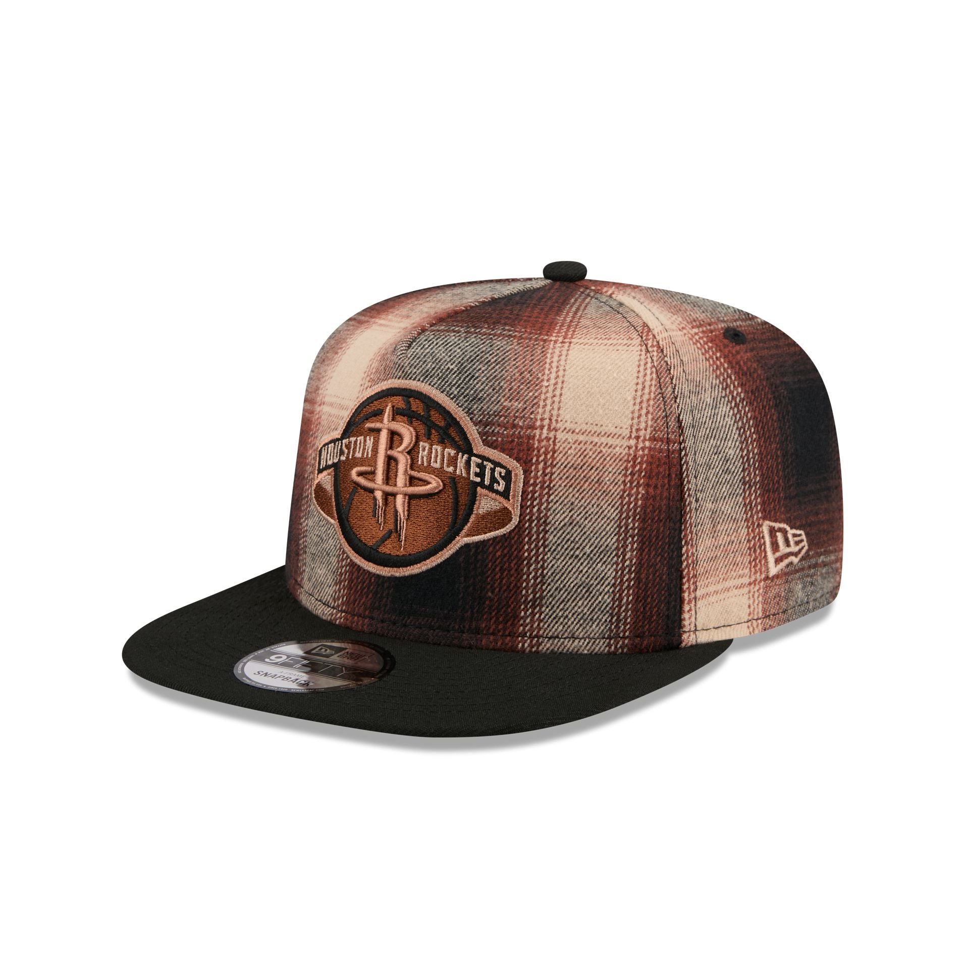 Houston Rockets Grunge Plaid 9FIFTY A-Frame Adjustable Hat