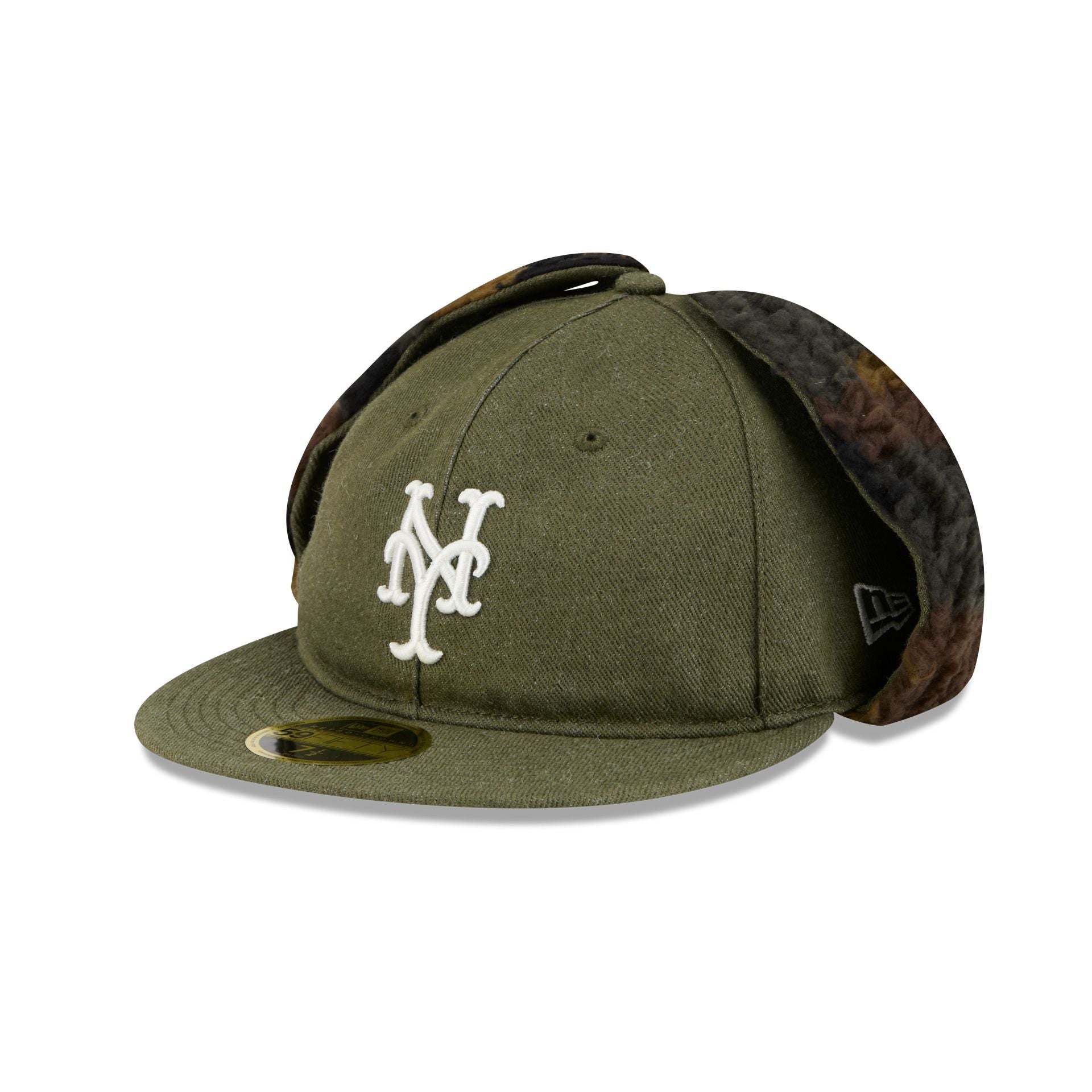 New York Mets Three Looms Cotton Twill Camo Retro Crown Dog Ear 59FIFT