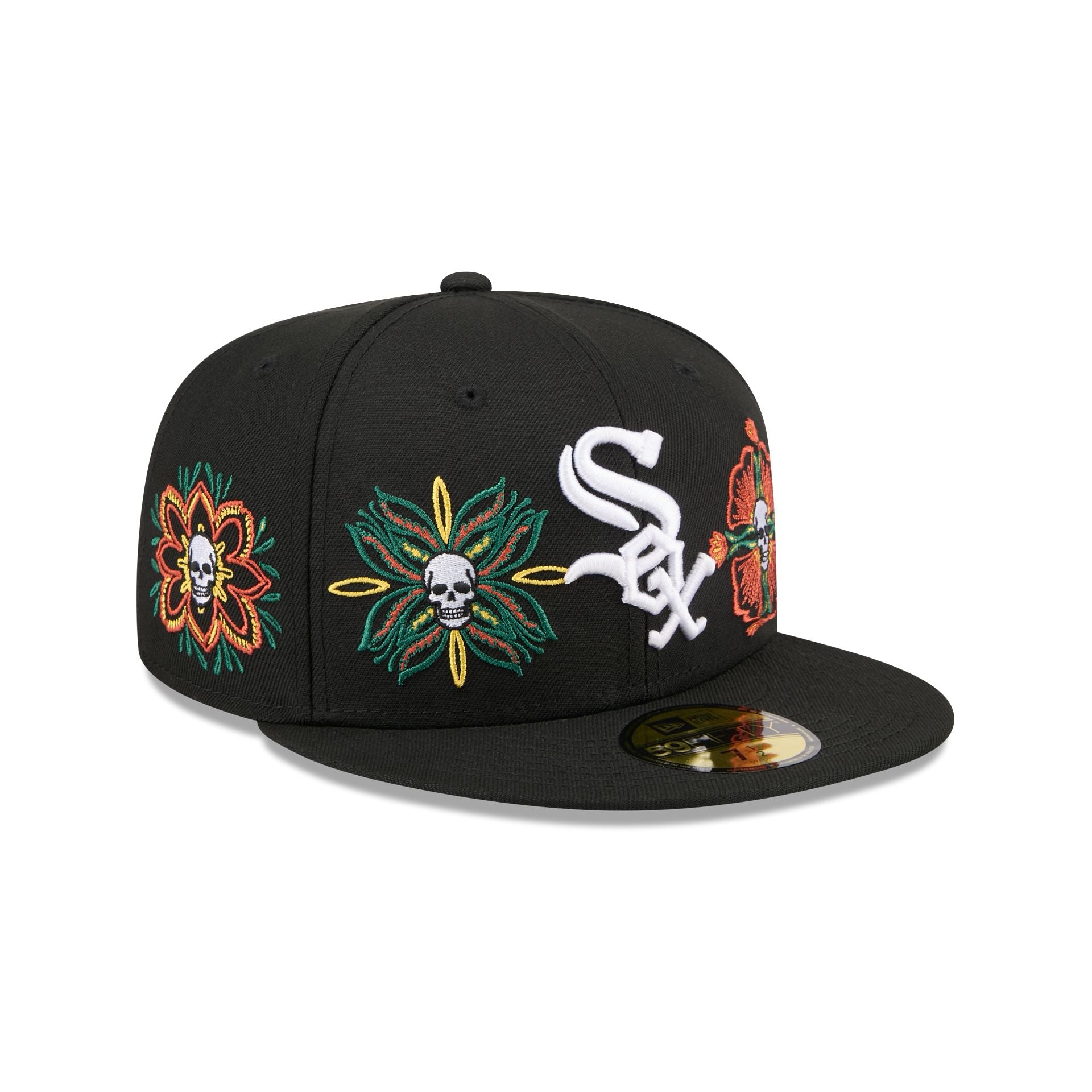 Chicago White Sox Day of the Dead Skull & Flowers 59FIFTY Fitted Hat