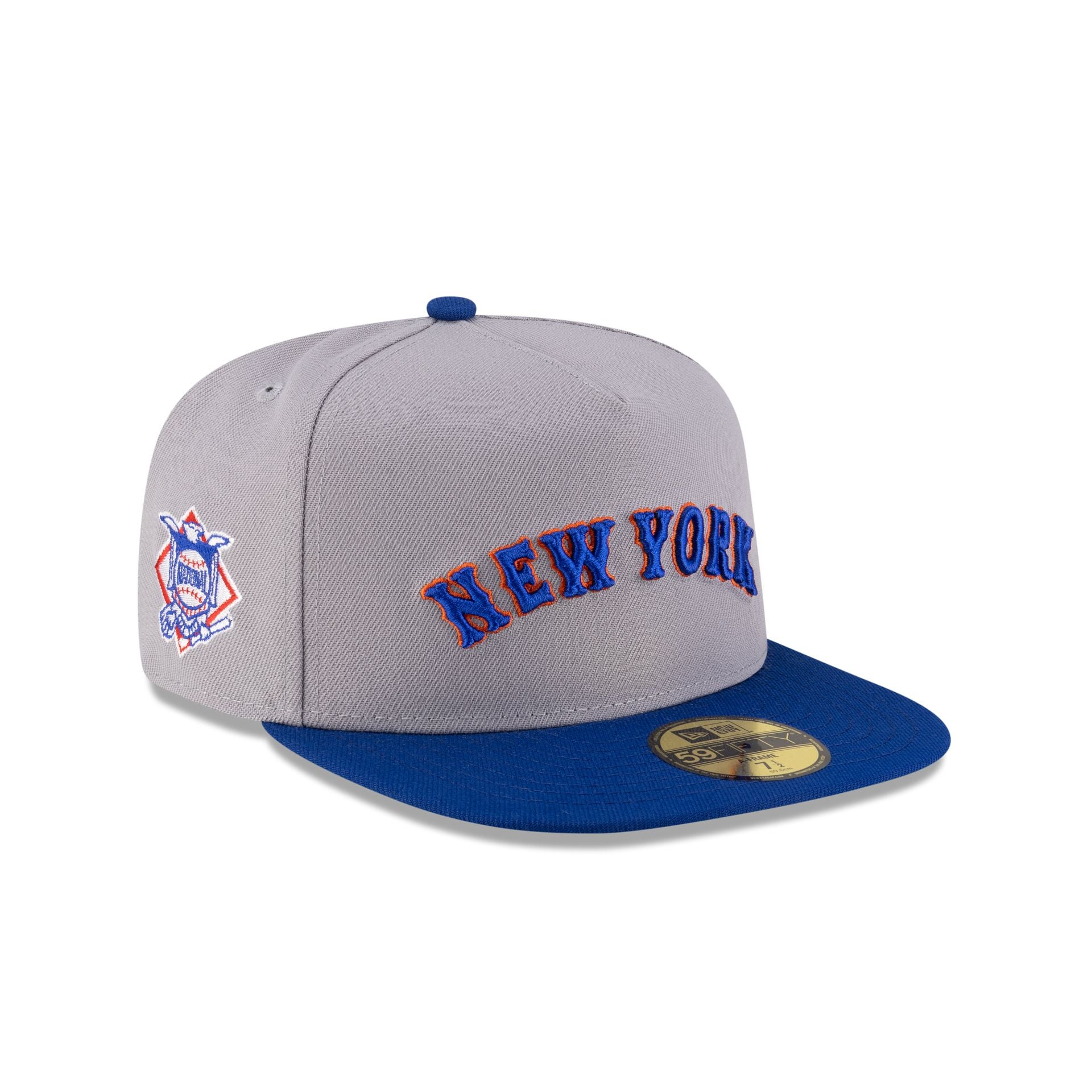Just Caps League Sidepatch Gray New York Mets 59FIFTY A-Frame Fitted H