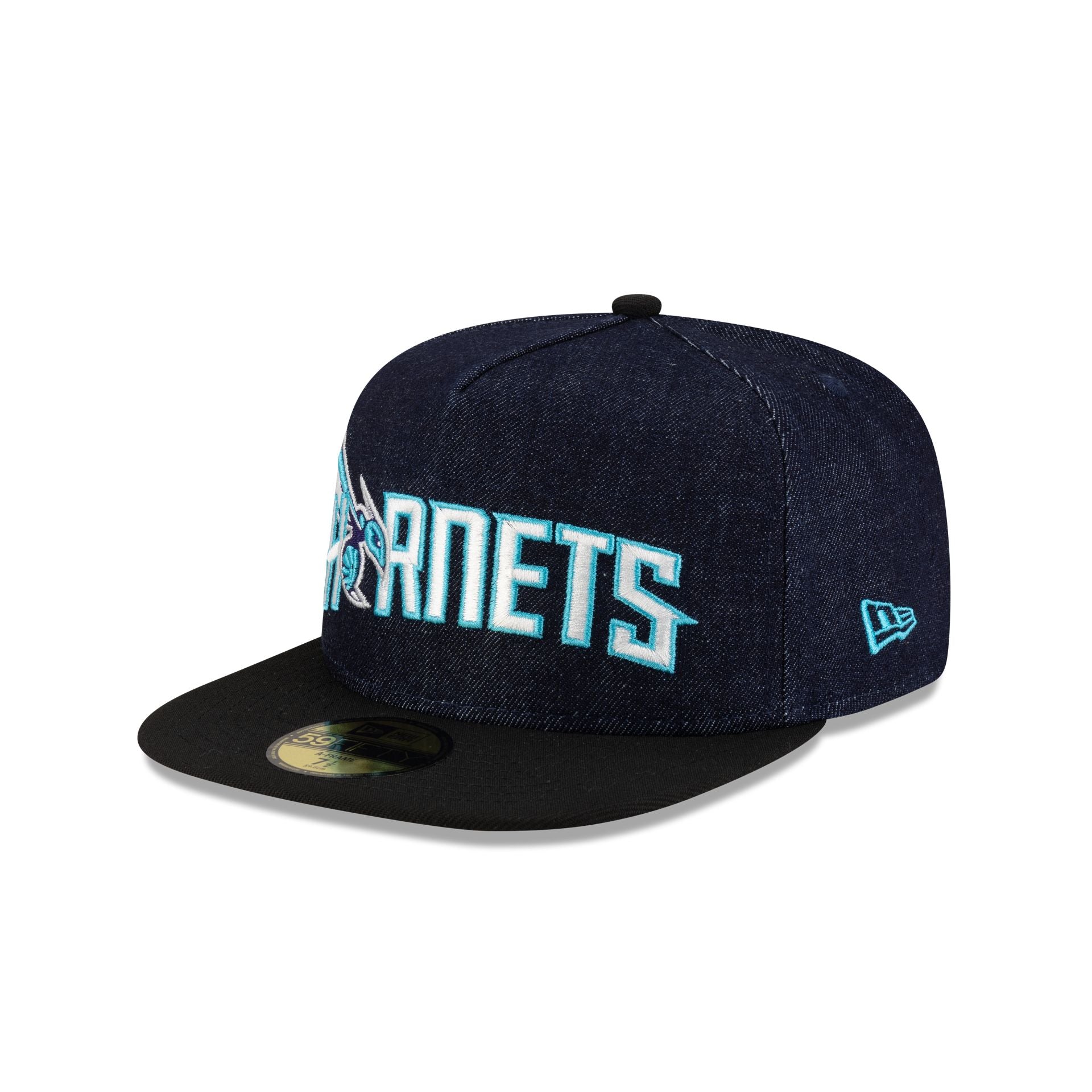 Charlotte Hornets Navy Denim 59FIFTY A-Frame Fitted Hat