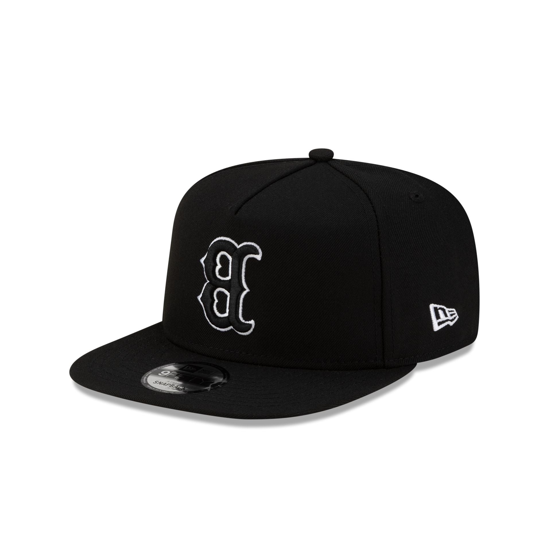 Boston Red Sox Upside Down Logo Black 9FIFTY A-Frame Snapback Hat