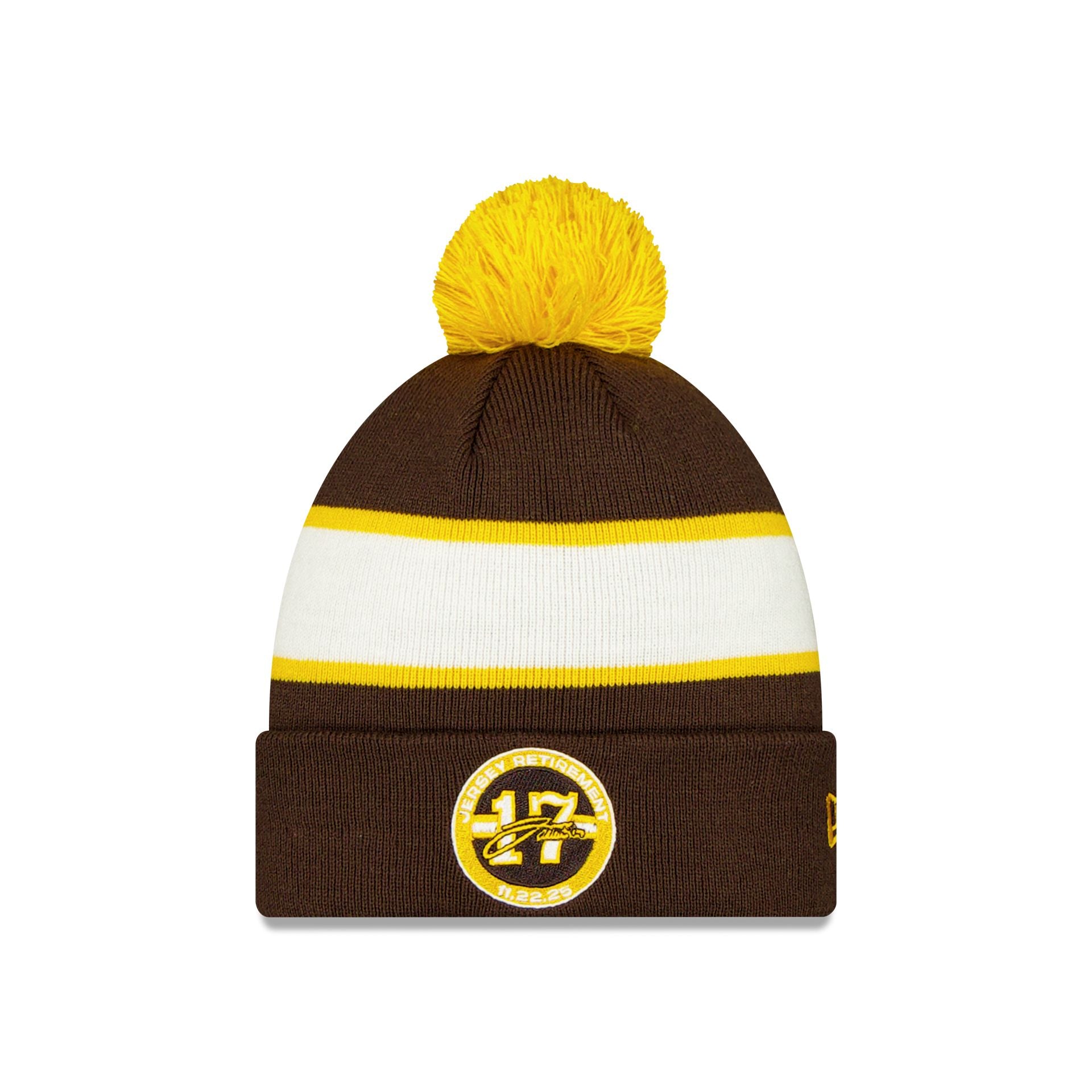 Wyoming Cowboys Josh Allen Jersey Retirement 17 Pom Knit Hat